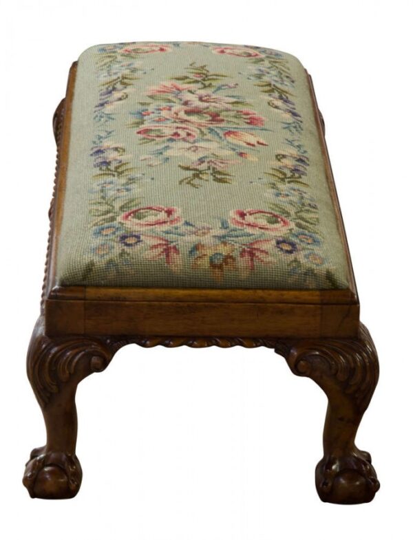 19thc carved walnut fender stool circa 1880 - Image 7