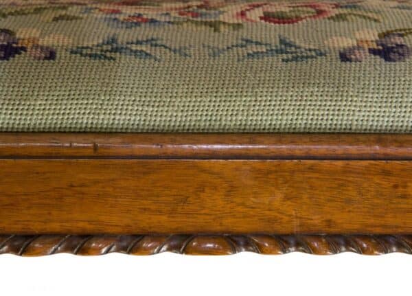 19thc carved walnut fender stool circa 1880 - Image 4