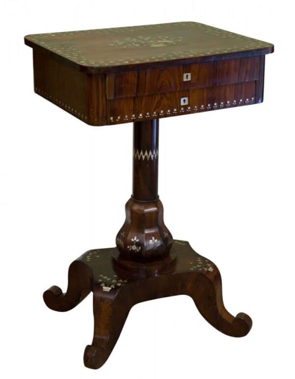 19thc European rosewood ladies work box