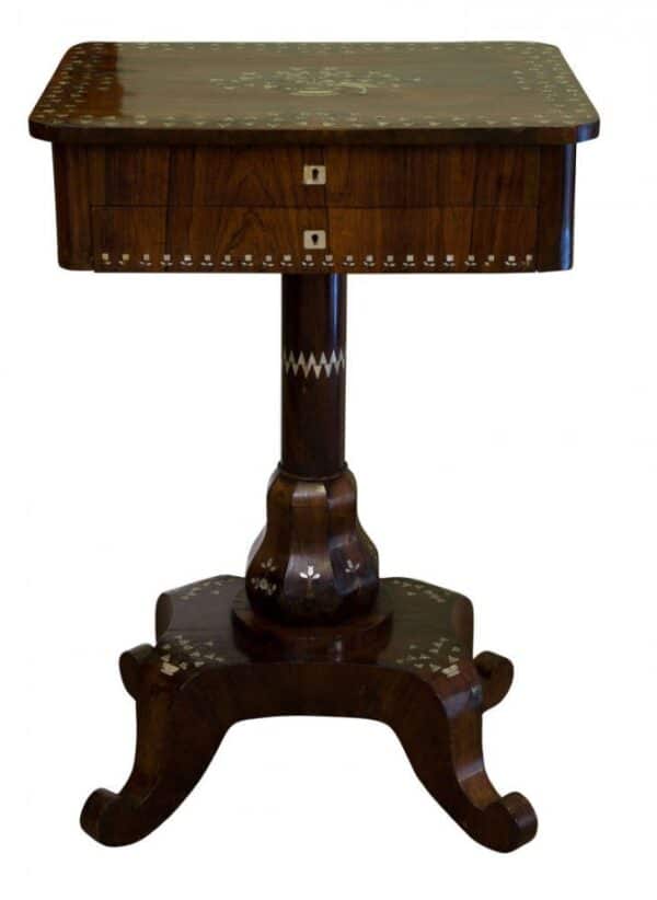 19thc European rosewood ladies work box - Image 10