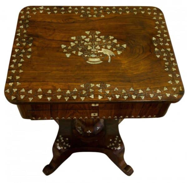 19thc European rosewood ladies work box - Image 8