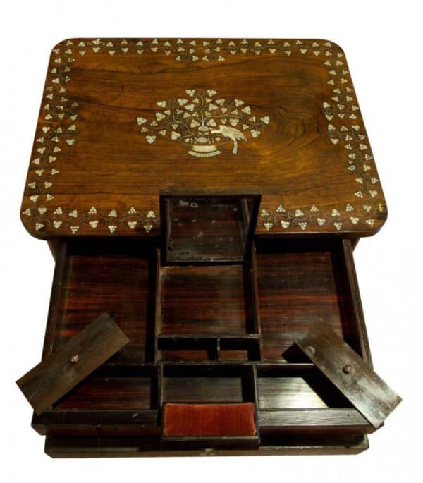 19thc European rosewood ladies work box - Image 7