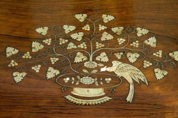 19thc European rosewood ladies work box - Image 4