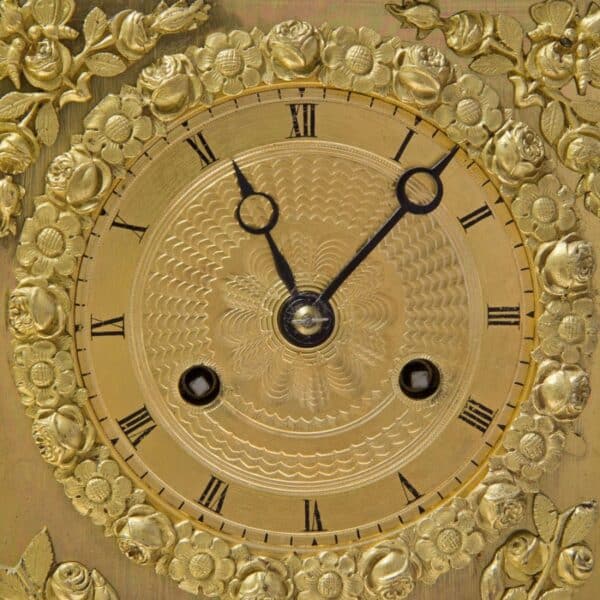 19thc French ormolu mantel clock circa 1830 with original gilding Antique Clocks 6