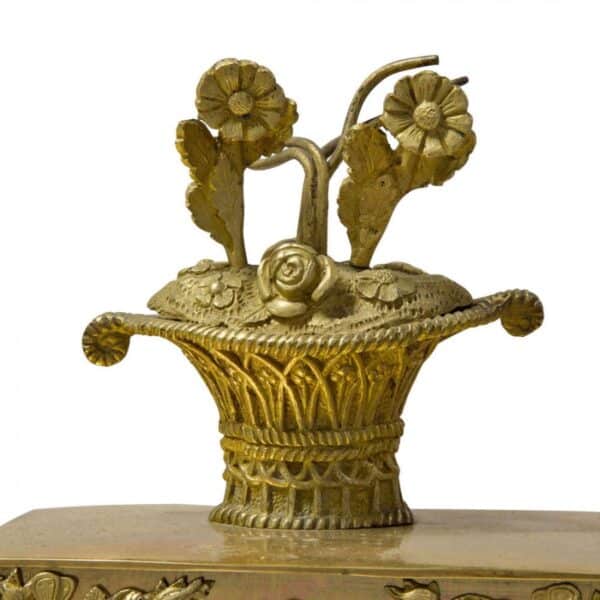 19thc French ormolu mantel clock circa 1830 with original gilding - Image 3