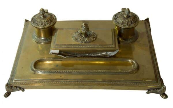 19thc gentlemans inkstand & blotter Antique Furniture 6