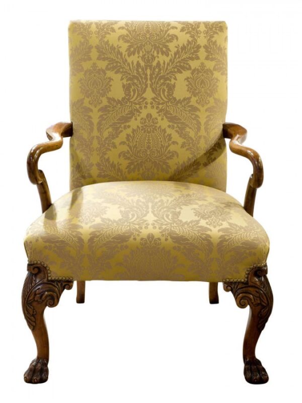 19thc Geo II style walnut Gainsborough chair Antique Chairs 4