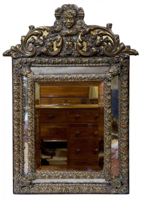 19thc style Dutch "boarder" mirror c1850 - Image 6