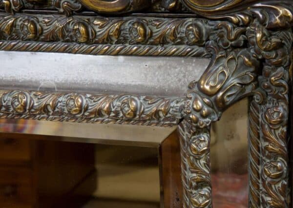 19thc style Dutch "boarder" mirror c1850 - Image 4