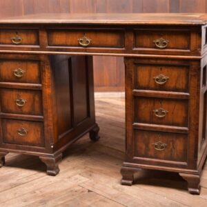Neat Proportioned Edwardian Walnut Pedestal Desk SAI2337 Antique Furniture