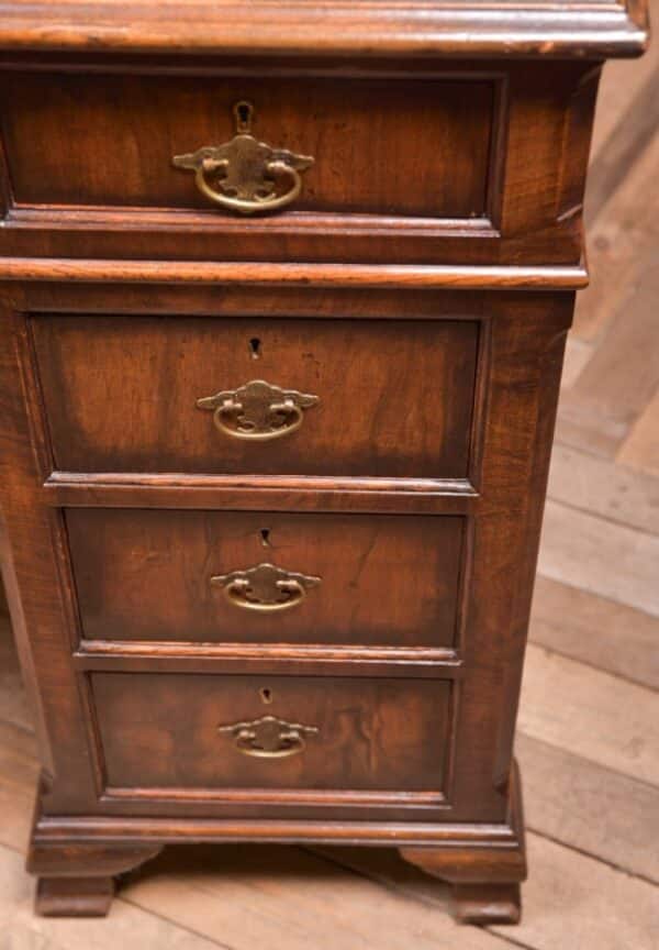 Neat Proportioned Edwardian Walnut Pedestal Desk SAI2337 Antique Furniture 6