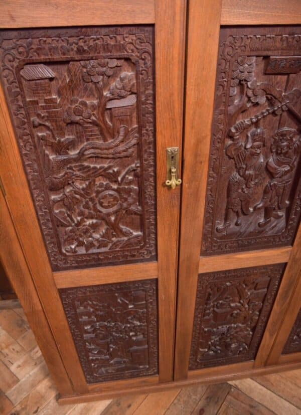 Impressive Edwardian Chinese Carved Hall Cupboard SAI2066 Antique Furniture 14