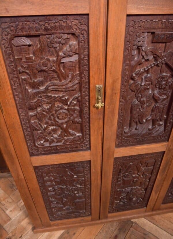 Impressive Edwardian Chinese Carved Hall Cupboard SAI2066 - Image 12
