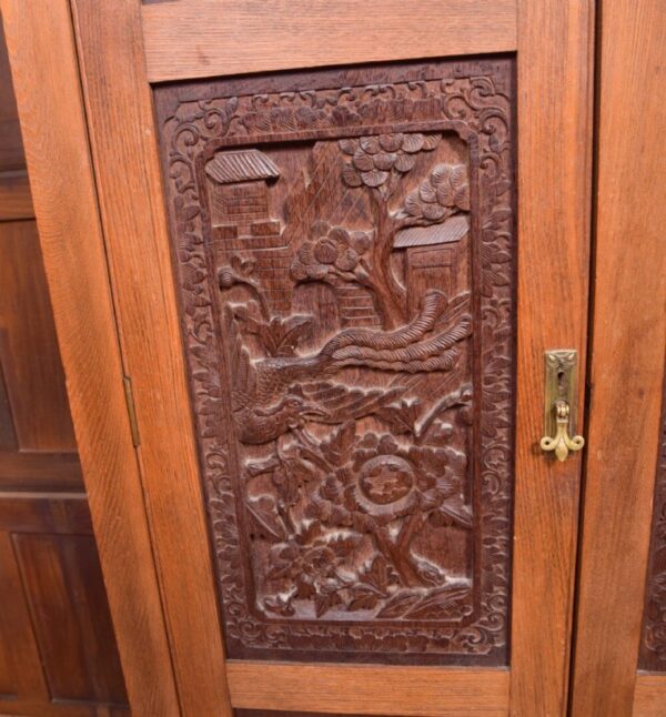 Impressive Edwardian Chinese Carved Hall Cupboard SAI2066 - Image 11