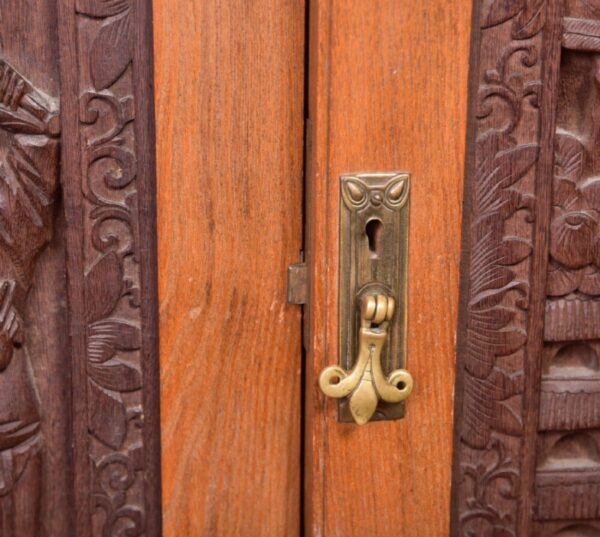 Impressive Edwardian Chinese Carved Hall Cupboard SAI2066 - Image 7