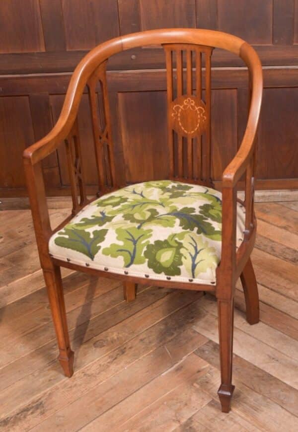 Edwardian Inlaid Mahogany Tub Chair SAI2069