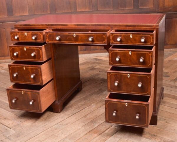 Stunning Quality Edwardian Mahogany Knee Hole Desk By Maple And Co London SAI2075 - Image 7