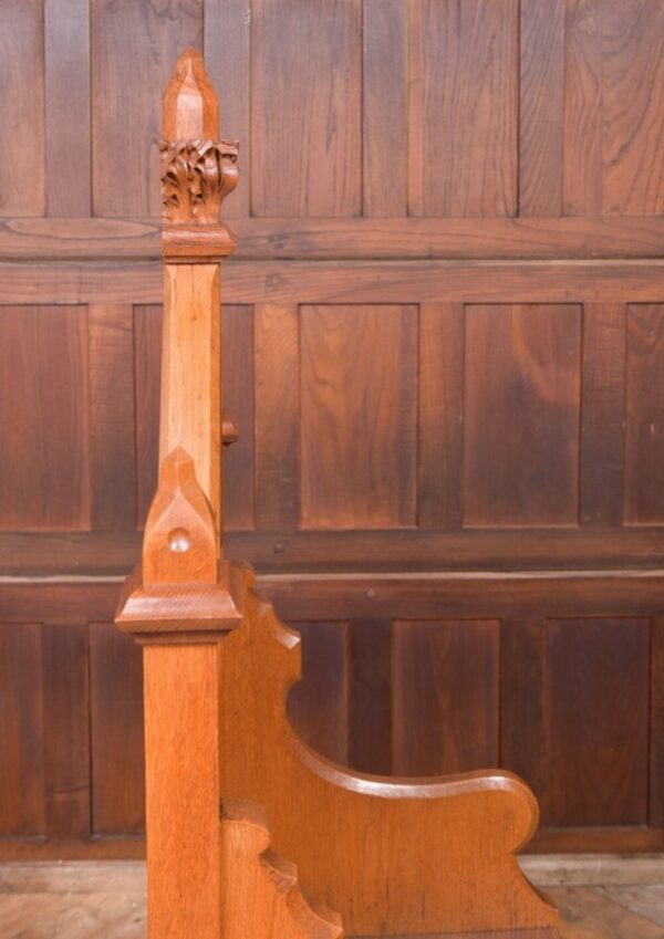 19th Century Honey Oak Gothic Hall Seat SAI2088 Antique Furniture 10