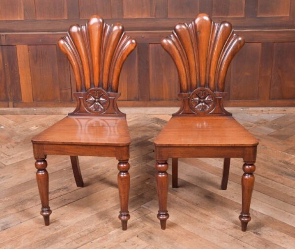 Stunning Pair Of Victorian Mahogany Hall Chairs SAI2089 Antique Furniture 3