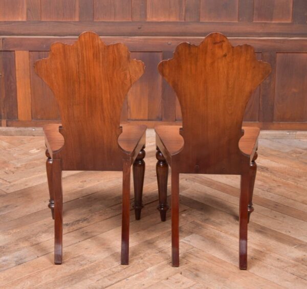 Stunning Pair Of Victorian Mahogany Hall Chairs SAI2089 Antique Furniture 5