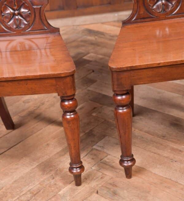 Stunning Pair Of Victorian Mahogany Hall Chairs SAI2089 Antique Furniture 6