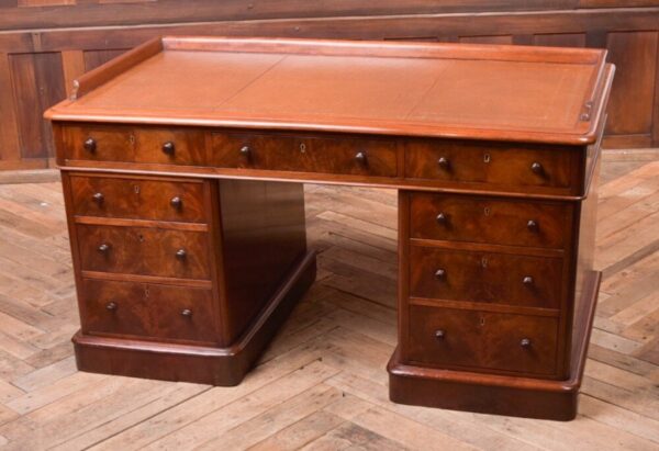 Fantastic Victorian Flame Mahogany Pedestal Desk SAI2102 Antique Furniture 3