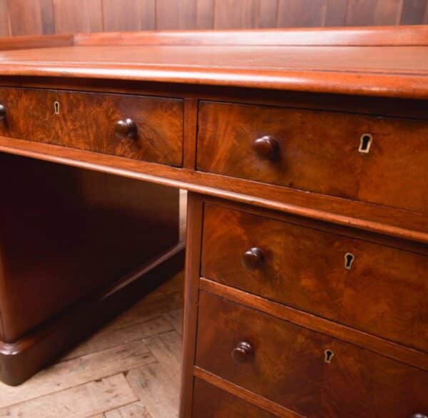 Fantastic Victorian Flame Mahogany Pedestal Desk SAI2102 Antique Furniture 6