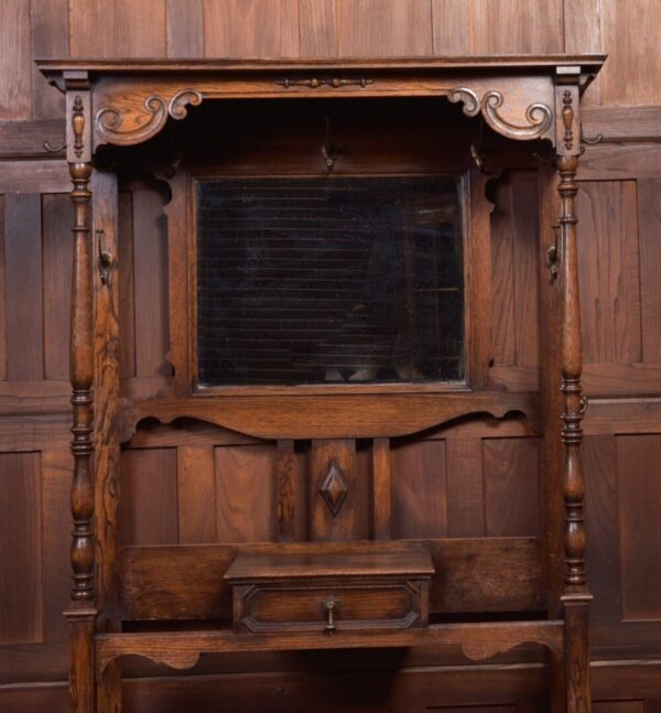 Edwardian Carved Oak Hall Stand SAI2119 Antique Furniture 18