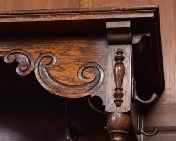 Edwardian Carved Oak Hall Stand SAI2119 - Image 11