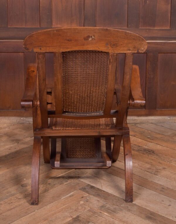 Fantastic Folding Walnut And Cane Steamer Chair SAI2125 - Image 7
