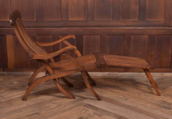 Fantastic Folding Walnut And Cane Steamer Chair SAI2125 - Image 8