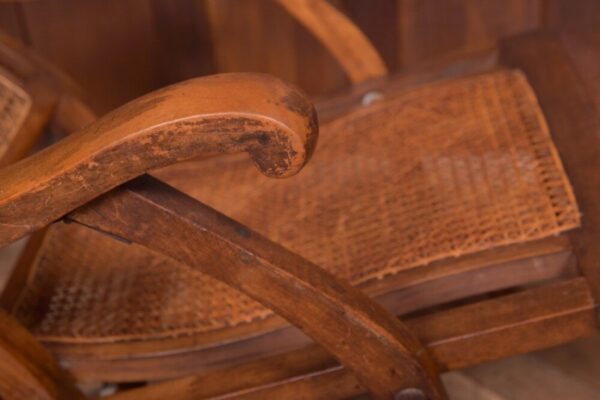 Fantastic Folding Walnut And Cane Steamer Chair SAI2125 - Image 9