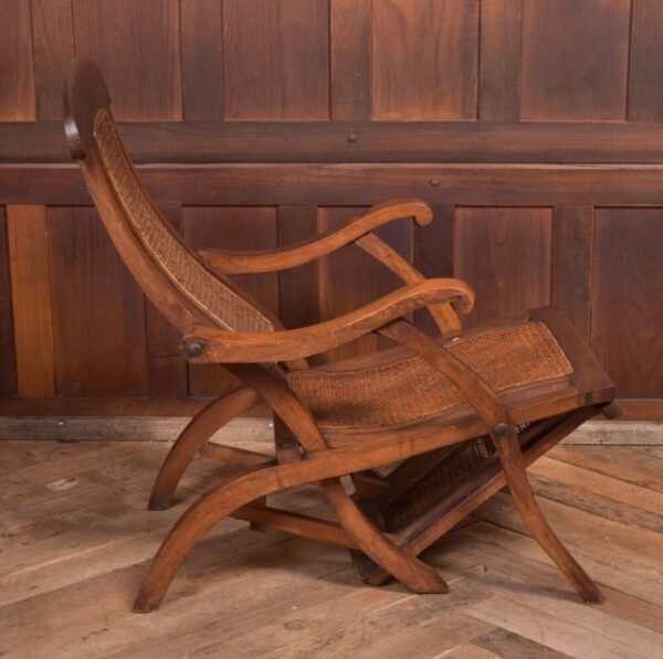 Fantastic Folding Walnut And Cane Steamer Chair SAI2125 - Image 11