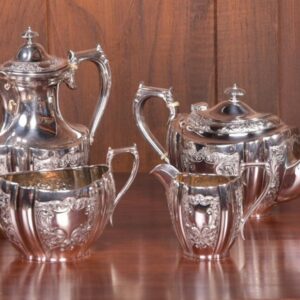 Quality Edwardian Silver Plated 4 Piece Tea Service SAI2129 Antique Furniture