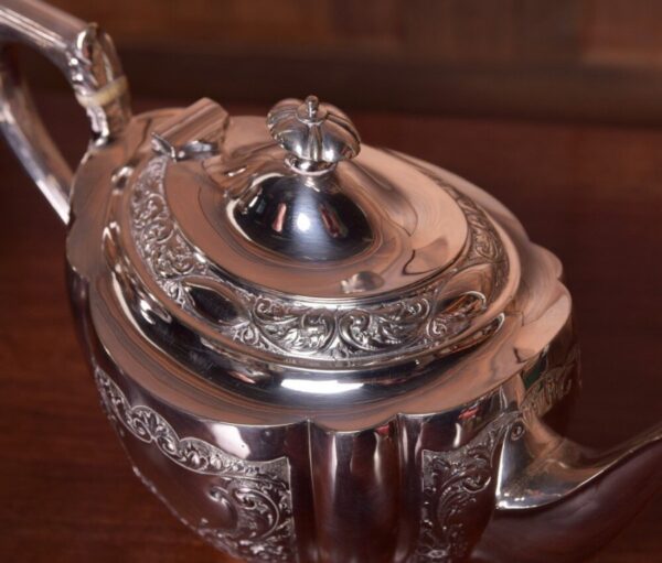 Quality Edwardian Silver Plated 4 Piece Tea Service SAI2129 Antique Furniture 5