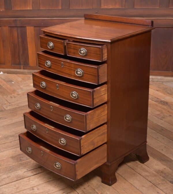 Neat Edwardian Mahogany Bowfront Chest Of Drawers SAI2142 - Image 9