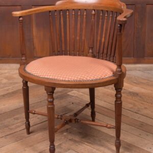 Edwardian Inlaid Mahogany Oval Arm Chair SAI2154 Antique Furniture
