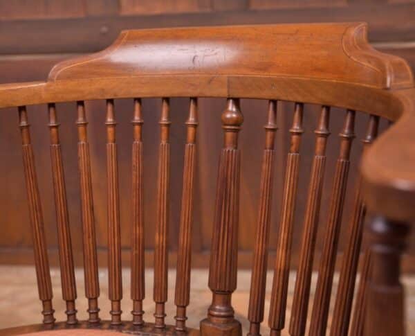 Edwardian Inlaid Mahogany Oval Arm Chair SAI2154 - Image 9
