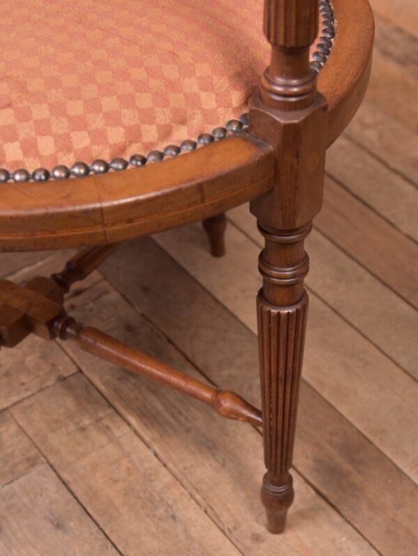 Edwardian Inlaid Mahogany Oval Arm Chair SAI2154 - Image 10
