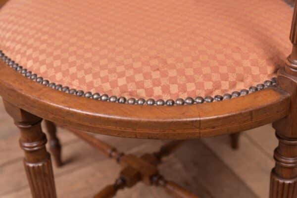 Edwardian Inlaid Mahogany Oval Arm Chair SAI2154 - Image 6