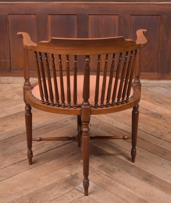Edwardian Inlaid Mahogany Oval Arm Chair SAI2154 Antique Furniture 15