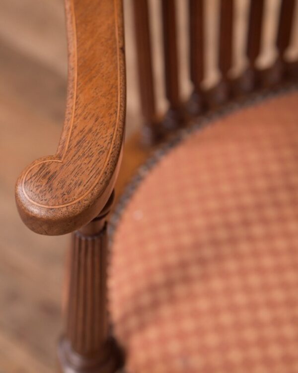 Edwardian Inlaid Mahogany Oval Arm Chair SAI2154 Antique Furniture 6
