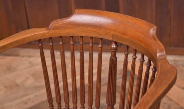 Edwardian Inlaid Mahogany Oval Arm Chair SAI2154 Antique Furniture 4