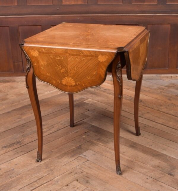 Stunning 19th Century Marquetry Drop Leaf Centre Table SAI2155
