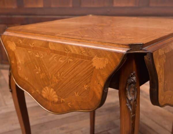 Stunning 19th Century Marquetry Drop Leaf Centre Table SAI2155 - Image 2