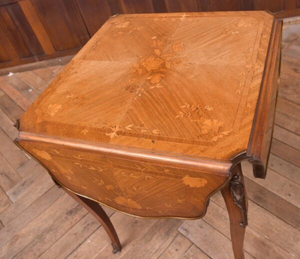 Stunning 19th Century Marquetry Drop Leaf Centre Table SAI2155 - Image 8