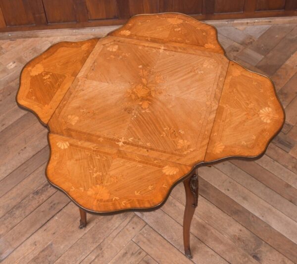 Stunning 19th Century Marquetry Drop Leaf Centre Table SAI2155 - Image 11