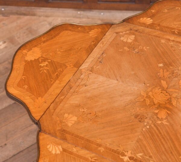 Stunning 19th Century Marquetry Drop Leaf Centre Table SAI2155 - Image 9
