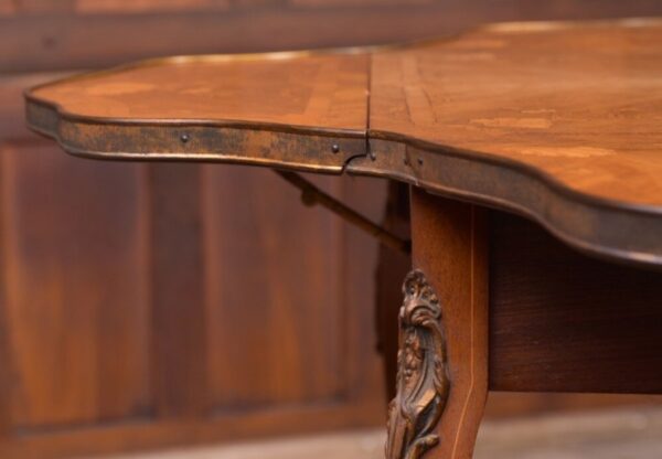 Stunning 19th Century Marquetry Drop Leaf Centre Table SAI2155 - Image 4