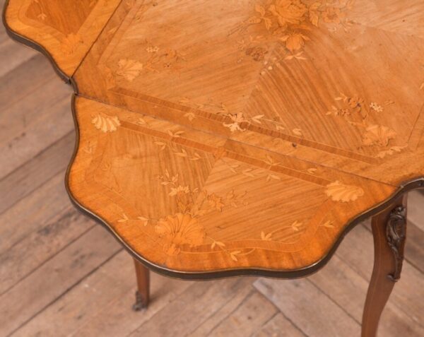 Stunning 19th Century Marquetry Drop Leaf Centre Table SAI2155 - Image 7